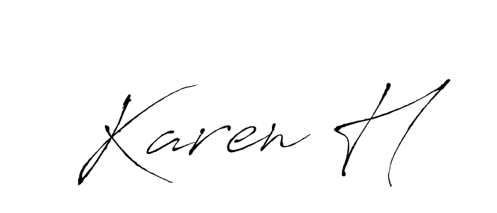 Design your own signature with our free online signature maker. With this signature software, you can create a handwritten (Antro_Vectra) signature for name Karen H. Karen H signature style 6 images and pictures png
