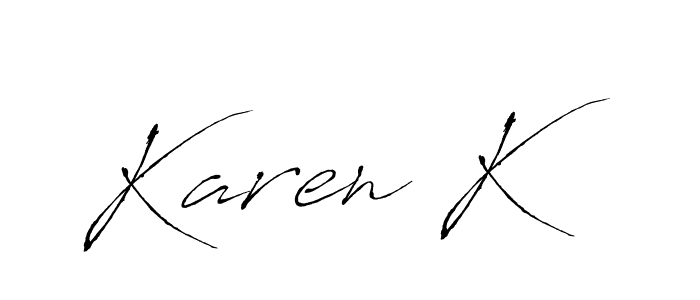 How to make Karen K name signature. Use Antro_Vectra style for creating short signs online. This is the latest handwritten sign. Karen K signature style 6 images and pictures png