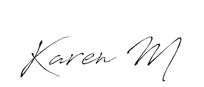 Design your own signature with our free online signature maker. With this signature software, you can create a handwritten (Antro_Vectra) signature for name Karen M. Karen M signature style 6 images and pictures png