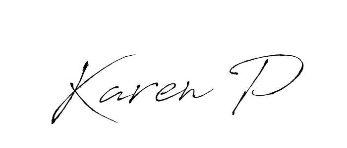 It looks lik you need a new signature style for name Karen P. Design unique handwritten (Antro_Vectra) signature with our free signature maker in just a few clicks. Karen P signature style 6 images and pictures png