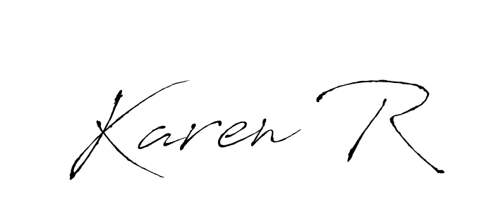 if you are searching for the best signature style for your name Karen R. so please give up your signature search. here we have designed multiple signature styles  using Antro_Vectra. Karen R signature style 6 images and pictures png