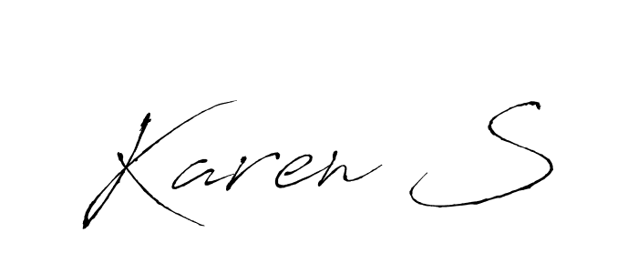 Karen S stylish signature style. Best Handwritten Sign (Antro_Vectra) for my name. Handwritten Signature Collection Ideas for my name Karen S. Karen S signature style 6 images and pictures png