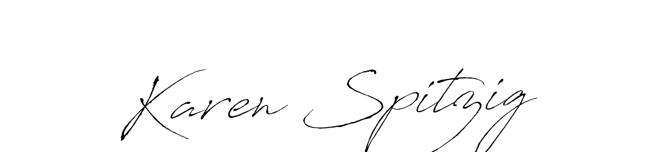 Karen Spitzig stylish signature style. Best Handwritten Sign (Antro_Vectra) for my name. Handwritten Signature Collection Ideas for my name Karen Spitzig. Karen Spitzig signature style 6 images and pictures png