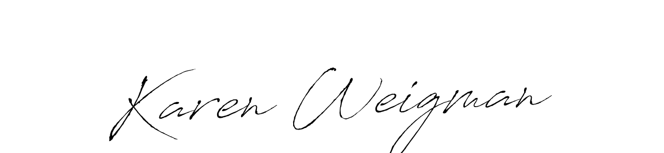 Create a beautiful signature design for name Karen Weigman. With this signature (Antro_Vectra) fonts, you can make a handwritten signature for free. Karen Weigman signature style 6 images and pictures png