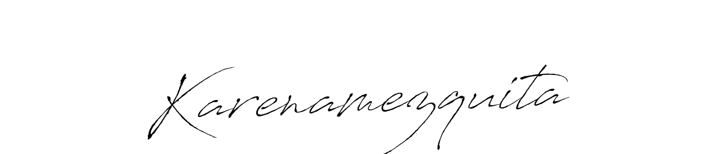 Design your own signature with our free online signature maker. With this signature software, you can create a handwritten (Antro_Vectra) signature for name Karenamezquita. Karenamezquita signature style 6 images and pictures png