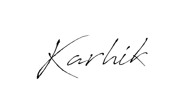 Karhik stylish signature style. Best Handwritten Sign (Antro_Vectra) for my name. Handwritten Signature Collection Ideas for my name Karhik. Karhik signature style 6 images and pictures png