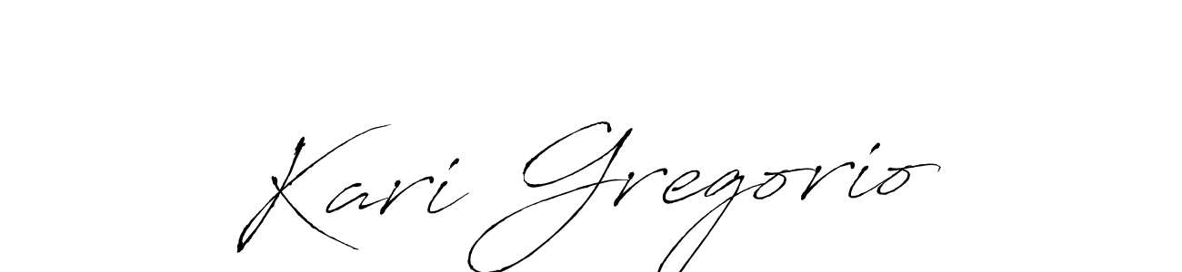 Kari Gregorio stylish signature style. Best Handwritten Sign (Antro_Vectra) for my name. Handwritten Signature Collection Ideas for my name Kari Gregorio. Kari Gregorio signature style 6 images and pictures png