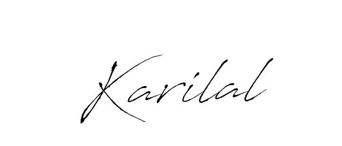 Use a signature maker to create a handwritten signature online. With this signature software, you can design (Antro_Vectra) your own signature for name Karilal. Karilal signature style 6 images and pictures png