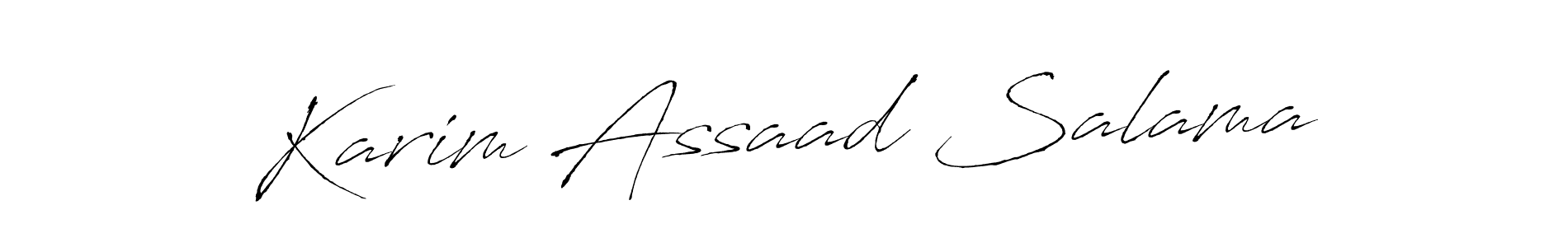 Make a beautiful signature design for name Karim Assaad Salama. With this signature (Antro_Vectra) style, you can create a handwritten signature for free. Karim Assaad Salama signature style 6 images and pictures png