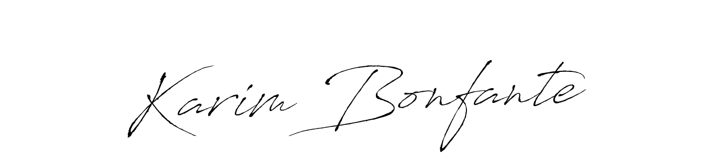 Make a beautiful signature design for name Karim Bonfante. With this signature (Antro_Vectra) style, you can create a handwritten signature for free. Karim Bonfante signature style 6 images and pictures png