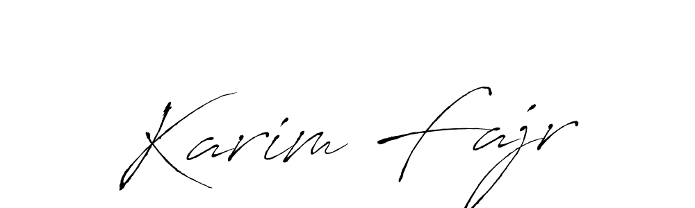 Design your own signature with our free online signature maker. With this signature software, you can create a handwritten (Antro_Vectra) signature for name Karim Fajr. Karim Fajr signature style 6 images and pictures png