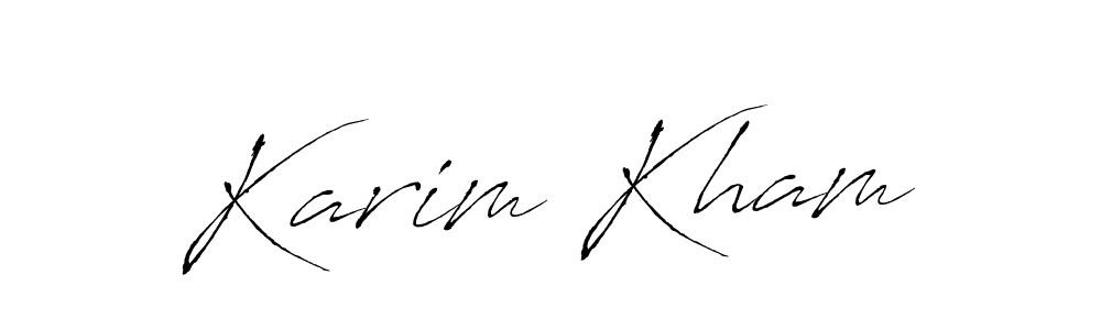 Make a beautiful signature design for name Karim Kham. With this signature (Antro_Vectra) style, you can create a handwritten signature for free. Karim Kham signature style 6 images and pictures png