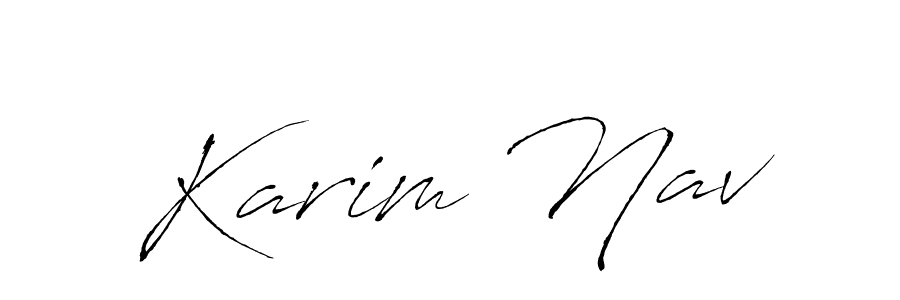 Create a beautiful signature design for name Karim Nav. With this signature (Antro_Vectra) fonts, you can make a handwritten signature for free. Karim Nav signature style 6 images and pictures png