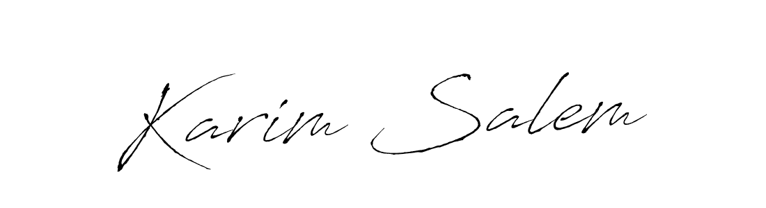 Karim Salem stylish signature style. Best Handwritten Sign (Antro_Vectra) for my name. Handwritten Signature Collection Ideas for my name Karim Salem. Karim Salem signature style 6 images and pictures png