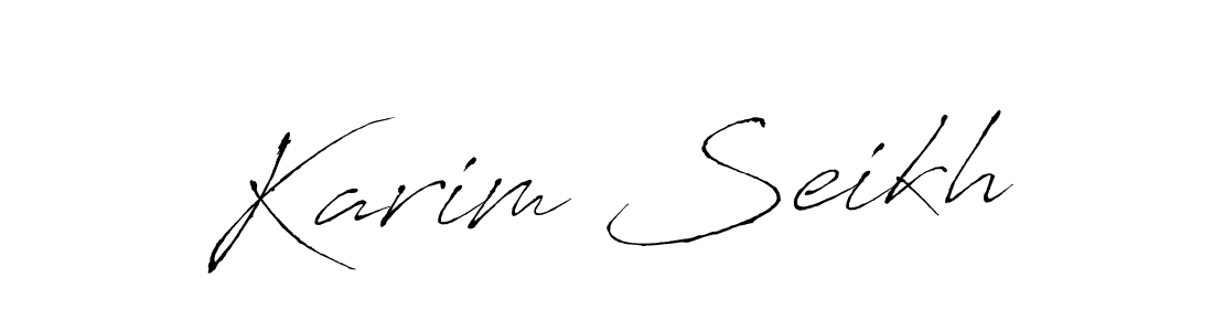 if you are searching for the best signature style for your name Karim Seikh. so please give up your signature search. here we have designed multiple signature styles  using Antro_Vectra. Karim Seikh signature style 6 images and pictures png