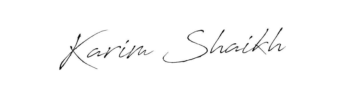 Also we have Karim Shaikh name is the best signature style. Create professional handwritten signature collection using Antro_Vectra autograph style. Karim Shaikh signature style 6 images and pictures png