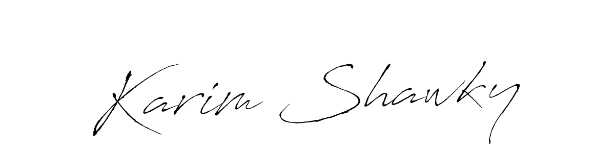 How to make Karim Shawky name signature. Use Antro_Vectra style for creating short signs online. This is the latest handwritten sign. Karim Shawky signature style 6 images and pictures png