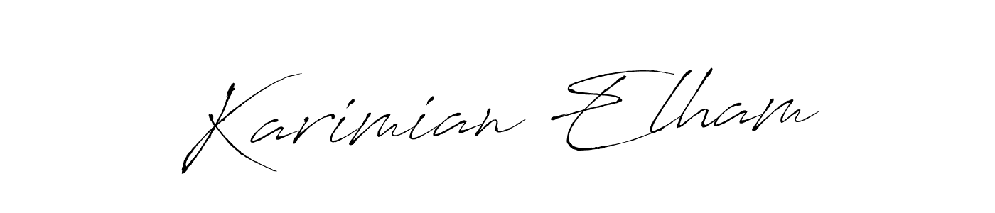 How to make Karimian Elham name signature. Use Antro_Vectra style for creating short signs online. This is the latest handwritten sign. Karimian Elham signature style 6 images and pictures png