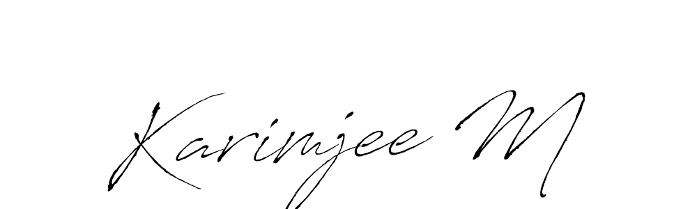 How to make Karimjee M name signature. Use Antro_Vectra style for creating short signs online. This is the latest handwritten sign. Karimjee M signature style 6 images and pictures png