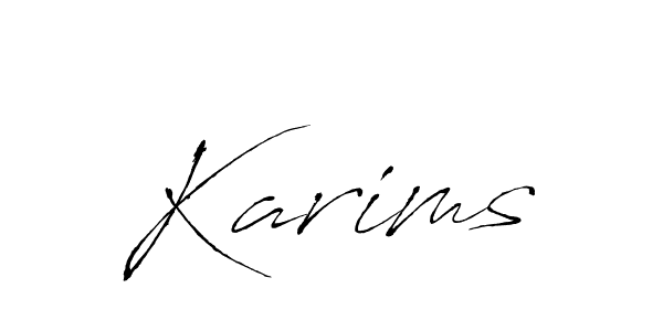 Make a beautiful signature design for name Karims. With this signature (Antro_Vectra) style, you can create a handwritten signature for free. Karims signature style 6 images and pictures png