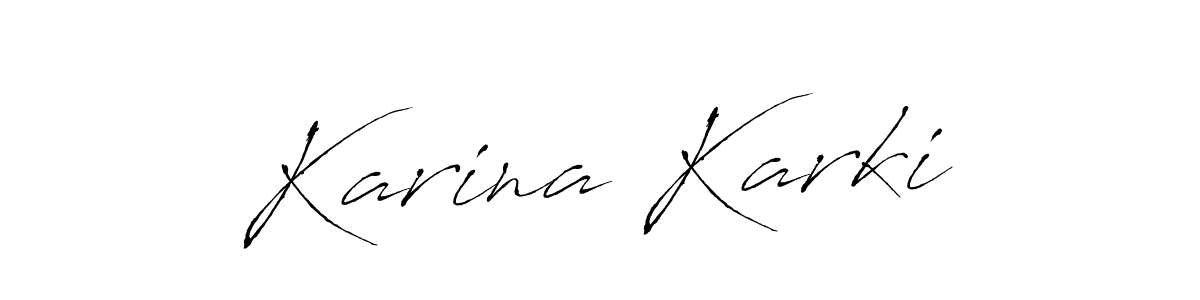 Design your own signature with our free online signature maker. With this signature software, you can create a handwritten (Antro_Vectra) signature for name Karina Karki. Karina Karki signature style 6 images and pictures png