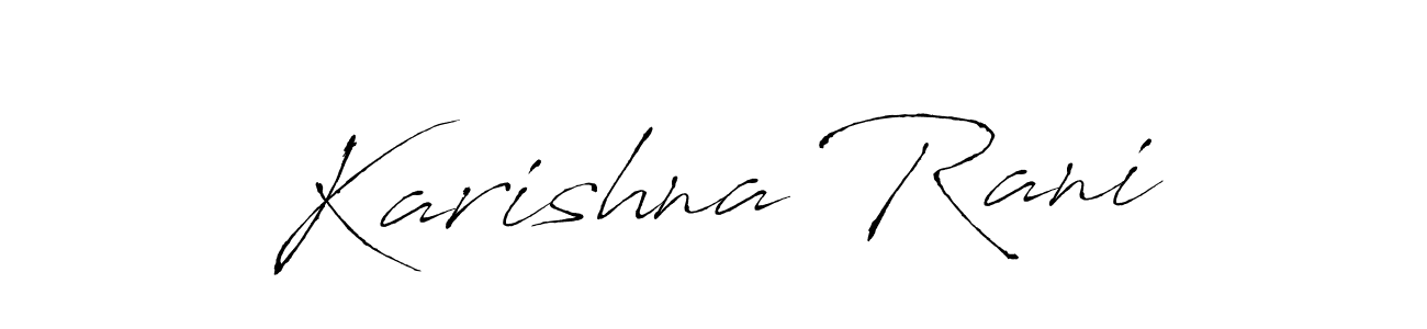 Design your own signature with our free online signature maker. With this signature software, you can create a handwritten (Antro_Vectra) signature for name Karishna Rani. Karishna Rani signature style 6 images and pictures png