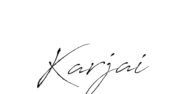 Use a signature maker to create a handwritten signature online. With this signature software, you can design (Antro_Vectra) your own signature for name Karjai. Karjai signature style 6 images and pictures png