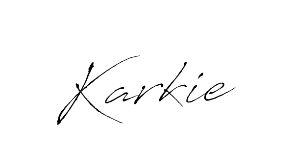 Create a beautiful signature design for name Karkie. With this signature (Antro_Vectra) fonts, you can make a handwritten signature for free. Karkie signature style 6 images and pictures png