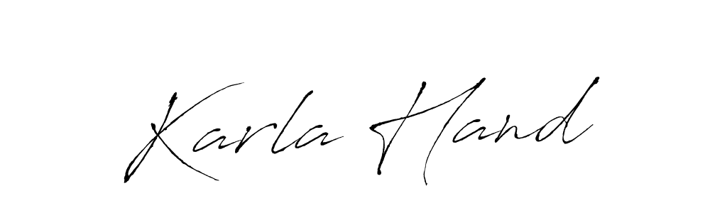 Design your own signature with our free online signature maker. With this signature software, you can create a handwritten (Antro_Vectra) signature for name Karla Hand. Karla Hand signature style 6 images and pictures png