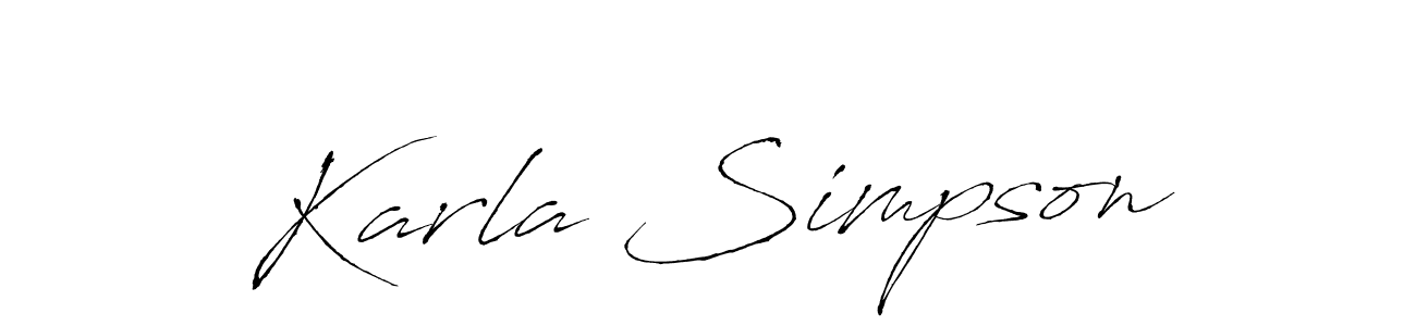Make a beautiful signature design for name Karla Simpson. With this signature (Antro_Vectra) style, you can create a handwritten signature for free. Karla Simpson signature style 6 images and pictures png