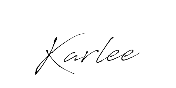 Karlee stylish signature style. Best Handwritten Sign (Antro_Vectra) for my name. Handwritten Signature Collection Ideas for my name Karlee. Karlee signature style 6 images and pictures png