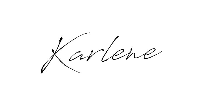 Design your own signature with our free online signature maker. With this signature software, you can create a handwritten (Antro_Vectra) signature for name Karlene. Karlene signature style 6 images and pictures png