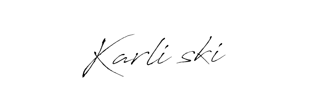 How to make Karliński signature? Antro_Vectra is a professional autograph style. Create handwritten signature for Karliński name. Karliński signature style 6 images and pictures png