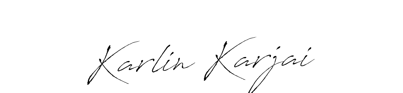 Make a beautiful signature design for name Karlin Karjai. With this signature (Antro_Vectra) style, you can create a handwritten signature for free. Karlin Karjai signature style 6 images and pictures png