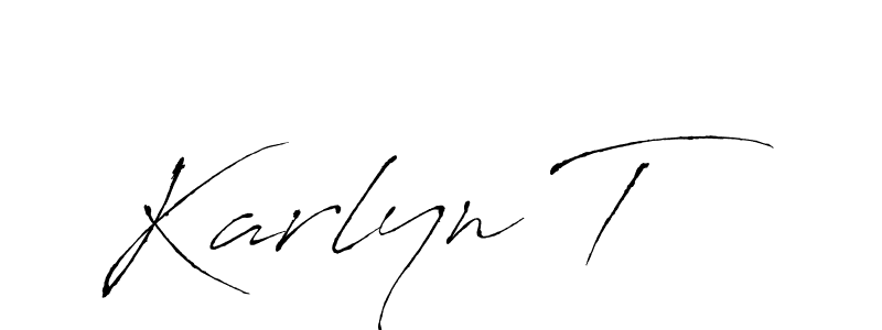 Also You can easily find your signature by using the search form. We will create Karlyn T name handwritten signature images for you free of cost using Antro_Vectra sign style. Karlyn T signature style 6 images and pictures png