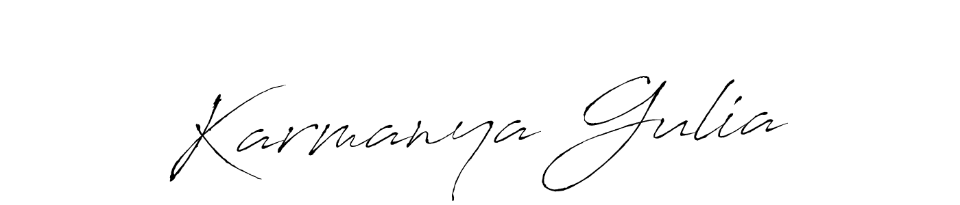 Antro_Vectra is a professional signature style that is perfect for those who want to add a touch of class to their signature. It is also a great choice for those who want to make their signature more unique. Get Karmanya Gulia name to fancy signature for free. Karmanya Gulia signature style 6 images and pictures png