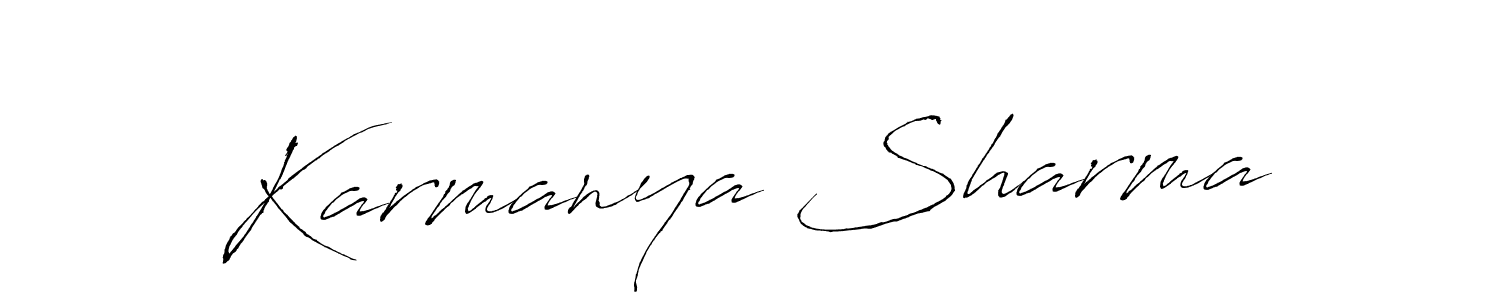 Create a beautiful signature design for name Karmanya Sharma. With this signature (Antro_Vectra) fonts, you can make a handwritten signature for free. Karmanya Sharma signature style 6 images and pictures png