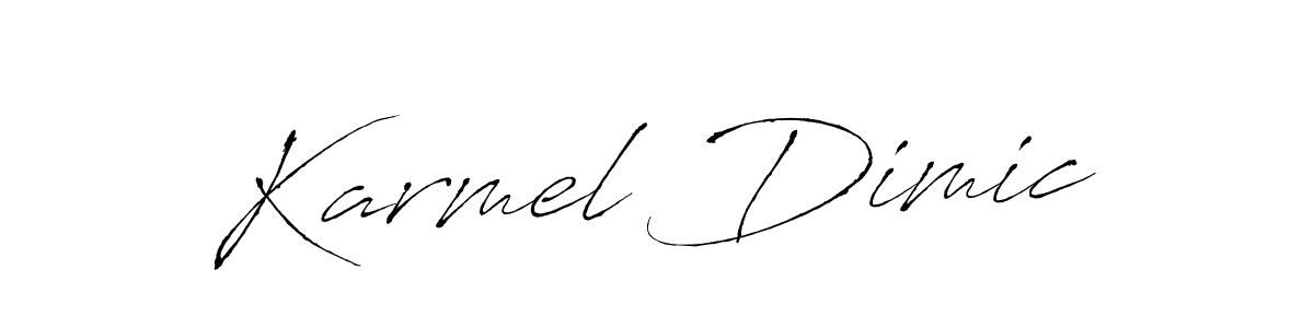 Make a beautiful signature design for name Karmel Dimic. With this signature (Antro_Vectra) style, you can create a handwritten signature for free. Karmel Dimic signature style 6 images and pictures png