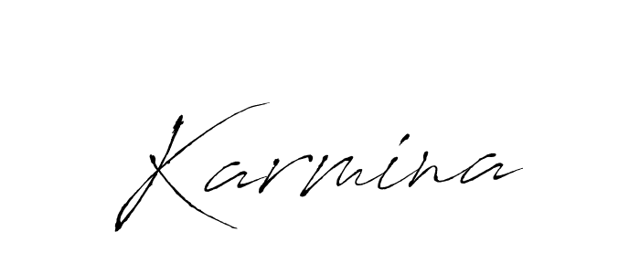 Design your own signature with our free online signature maker. With this signature software, you can create a handwritten (Antro_Vectra) signature for name Karmina. Karmina signature style 6 images and pictures png