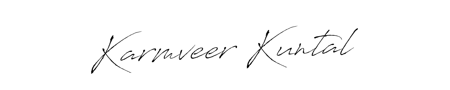 You should practise on your own different ways (Antro_Vectra) to write your name (Karmveer Kuntal) in signature. don't let someone else do it for you. Karmveer Kuntal signature style 6 images and pictures png