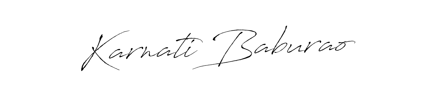 How to make Karnati Baburao name signature. Use Antro_Vectra style for creating short signs online. This is the latest handwritten sign. Karnati Baburao signature style 6 images and pictures png
