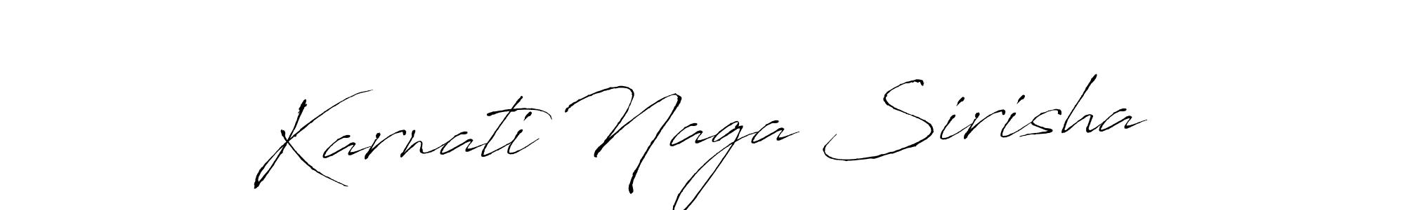 How to make Karnati Naga Sirisha name signature. Use Antro_Vectra style for creating short signs online. This is the latest handwritten sign. Karnati Naga Sirisha signature style 6 images and pictures png