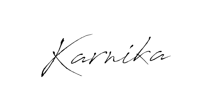 Use a signature maker to create a handwritten signature online. With this signature software, you can design (Antro_Vectra) your own signature for name Karnika. Karnika signature style 6 images and pictures png