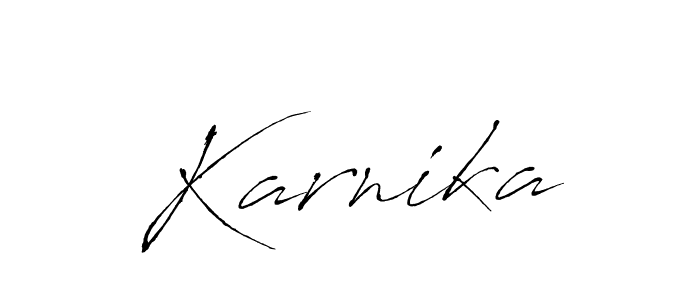 Use a signature maker to create a handwritten signature online. With this signature software, you can design (Antro_Vectra) your own signature for name Karnika. Karnika signature style 6 images and pictures png