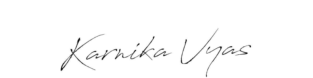 How to make Karnika Vyas signature? Antro_Vectra is a professional autograph style. Create handwritten signature for Karnika Vyas name. Karnika Vyas signature style 6 images and pictures png