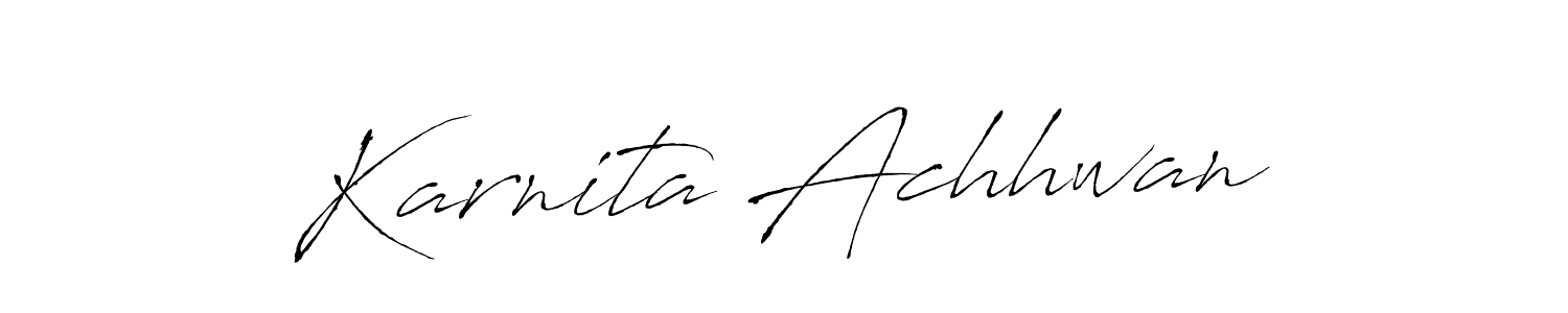 Make a short Karnita Achhwan signature style. Manage your documents anywhere anytime using Antro_Vectra. Create and add eSignatures, submit forms, share and send files easily. Karnita Achhwan signature style 6 images and pictures png