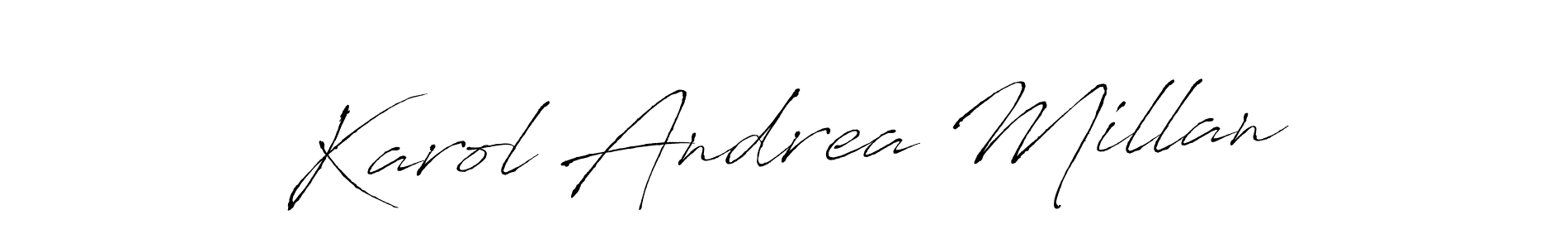 Use a signature maker to create a handwritten signature online. With this signature software, you can design (Antro_Vectra) your own signature for name Karol Andrea Millan. Karol Andrea Millan signature style 6 images and pictures png