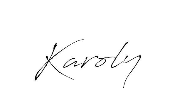 Karoly stylish signature style. Best Handwritten Sign (Antro_Vectra) for my name. Handwritten Signature Collection Ideas for my name Karoly. Karoly signature style 6 images and pictures png