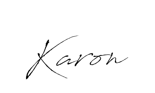 Design your own signature with our free online signature maker. With this signature software, you can create a handwritten (Antro_Vectra) signature for name Karon. Karon signature style 6 images and pictures png