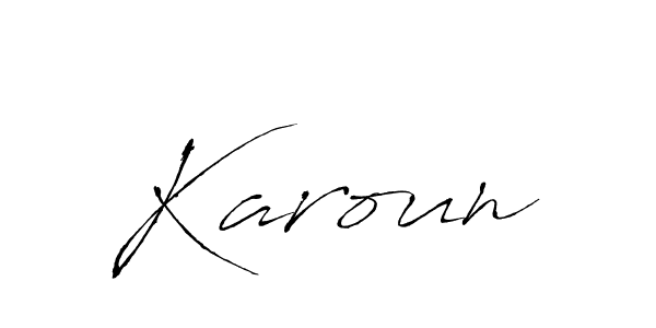 Use a signature maker to create a handwritten signature online. With this signature software, you can design (Antro_Vectra) your own signature for name Karoun. Karoun signature style 6 images and pictures png